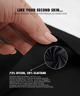 ATLANTIC LS-002 Трусы бразилиана с завышенной талией Seamless - 1 шт. черный  фото 4