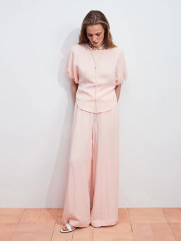 Блуза из лиоцелла с завязками на рукавах ZR2605022022-96 / Zarina