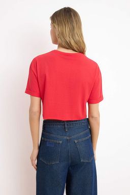 Ekru Boxy Dusuk Kol K?sa Kollu %100 Pamuk Orme T-Shirt TWOSS26TS00183 - Trendyolmilla фото 10