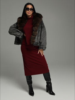 Кортни костюм с юбкой женский (бордо)