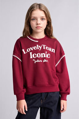Relaxed Fit Bask_l_ Sweatshirt K_z _ocuk - Defacto фото 3