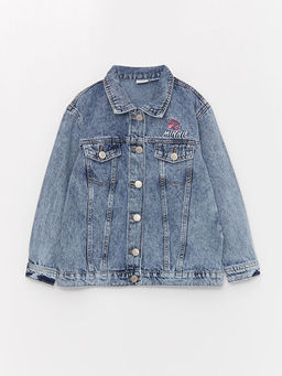 G?mlek Yaka Minnie Mouse Bask?l? K?z ?ocuk Jean Ceket