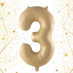 Шар фольгированный 32/81см "Цифра "3" (шампань)