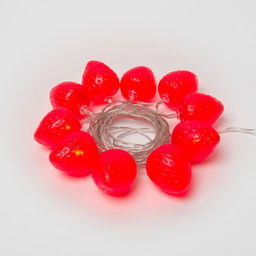 ULD-S0400-010/STB/2AA RED IP20 STRAWBERRY Гирлянда светодиодная на батарейках 2AA (не в/к), Клубника, 4м. 10 светодиодов. Красный свет. Провод прозрачный. TM Uniel. - Volpe фото 3