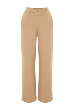 TRENDYOLMILLA Siyah Wide Leg/Genis Paca Dokuma Kumas Pantolon TWOAW21PL0332  фото 7