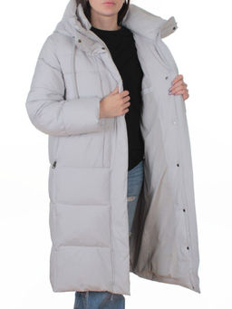 8818 LT. GRAY Пальто зимнее женское (200 гр. холлофайбер)
