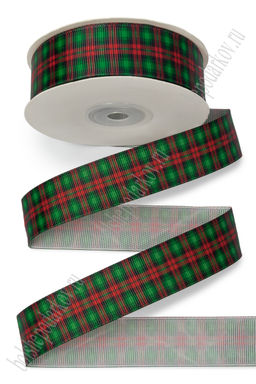 Лента репсовая 2,5 см*25 ярд с рисунком "Клетка" SF-7223, №200