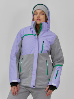 Гоннолыжная куртка женская зимняя сиреневого цвета 709Sn - Chunmai фото 7