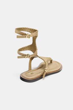 DOUBLE SUEDE ANKLE STRAP SANDALS - Zara фото 12