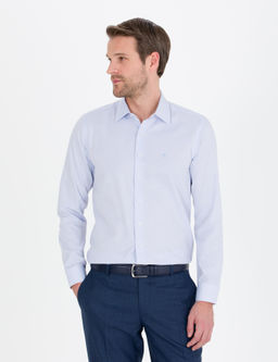 A__k Mavi Slim Fit Uzun Kollu G_mlek