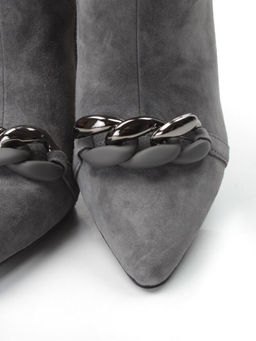 01-PCM343-6 DK. GRAY Ботинки демисезонные женские (натуральная замша, байка)