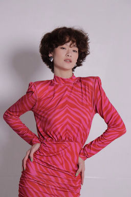 Платье розово-красное в стиле 90-х - Martichelli фото 7