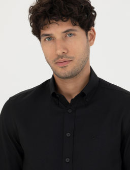 Siyah Slim Fit Uzun Kollu G_mlek