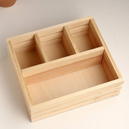 Подарочный ящик, 25×22×8.5 см, деревянный, 4 отсека