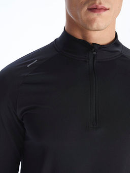 Dik Yaka Uzun Kollu Erkek Spor Ti??rt