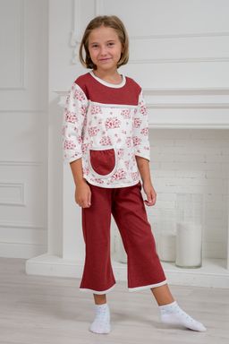 Пижама детская из футера Катя бордо - Амадэль фото 3