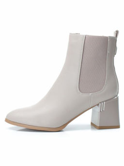 01-PCM359-2 GRAY/BEIGE Ботинки Челси демисезонные женские (натуральная кожа, байка)