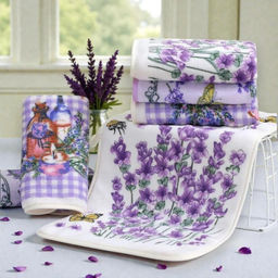 Кухонное полотенце - салфетка из микрофибры, размером 25х50 см, Лаванда