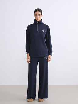 Dik Yaka Nak??l? Oversize Kad?n Sweatshirt Tunik