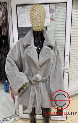 Искусственная короткая шуба из эко меха с поясом - Bruno фото 6