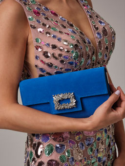 Клатч замшевый Deboro 31016 сапфировый