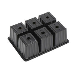 10шт. Мини-кассета для рассады 6яч. 18х13,5х6см (полистирол) черная