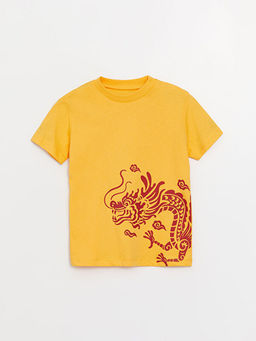 Bisiklet Yaka K?sa Kollu Bask?l? Erkek Bebek Ti??rt