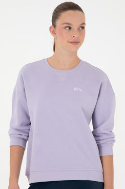 Женский сиреневый базовый свитшот с круглым вырезом - U.s. polo assn фото 10