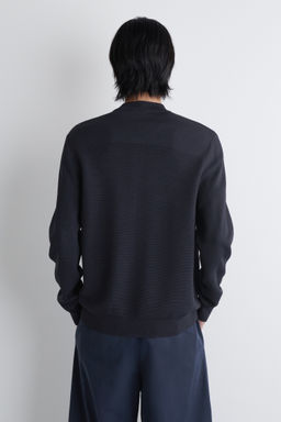 TEXTURED KNITTED BOMBER JACKET