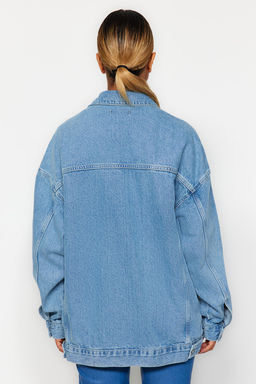 Mavi Oversize Trucker Denim Ceket TWOAW23CE00189 - Trendyolmilla фото 13