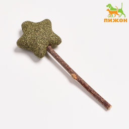 Игрушка для кошек из кошачьей мяты Звезда на палочке из мататаби, 13,5 см