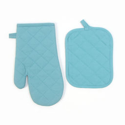Набор кухонный «Этель»: варежка-прихватка 18×30 см, прихватка 18×21 см, цвет бирюза