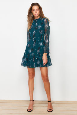 TRENDYOLMILLA Siyah Dik Yaka Dokuma Elbise TCLAW19LJ0076  фото 33