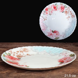 Тарелка 220 мм / LHP-85 (6801) /уп 48/Розы на голубом