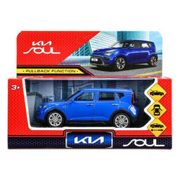 Машина металл KIA soul длина 12 см, двери, багажник, инерц, синий