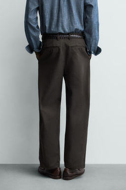 PANTAL?N STRAIGHT FIT ESTRUCTURA / Marr?n - Zara фото 11