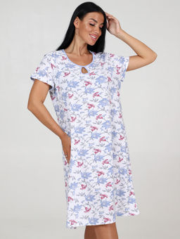 469 СОРОЧКА ЖЕНСКАЯ (Голубые/розовые цветы) - А-дина фото 2