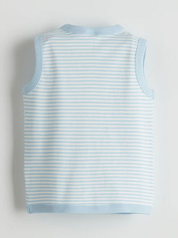 V Yaka ?izgili Erkek Bebek Yelek