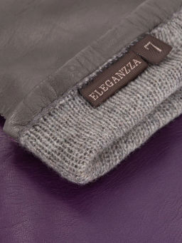 Перчатки женские ш+каш. TOUCH F-IS0065 d.violet/d.grey - Eleganzza фото 5