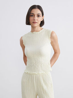 Bisiklet Yaka Dokulu Bluz