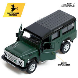 Машина металлическая LAND ROVER DEFENDER, 1:32, инерция, цвет матовый зелёный - Автоград фото 3