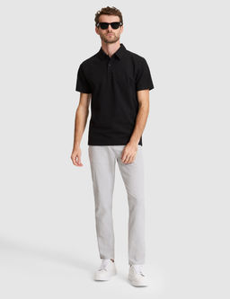 Siyah Slim Fit Polo Yaka Ti__rt
