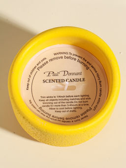 Свеча в вулканическом подсвечнике "Изгиб" жёлтая 8,3х8,5х7 см