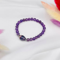 Браслет из Аметиста и Флюорита 18 см