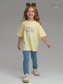 Футболка Over желтая цветы ПЦ - Sovalina фото 5