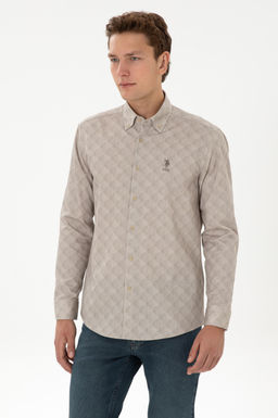 Erkek A__k Haki Uzun Kollu G_mlek - U.s. polo assn фото 3