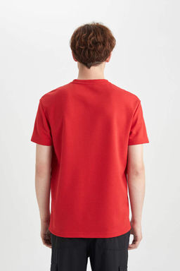 Новогодняя тематическая футболка обычного кроя с круглым вырезом и короткими рукавами из плотной ткани с принтом - Defacto фото 6