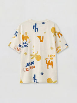 Bisiklet Yaka Bask?l? Erkek ?ocuk Ti??rt