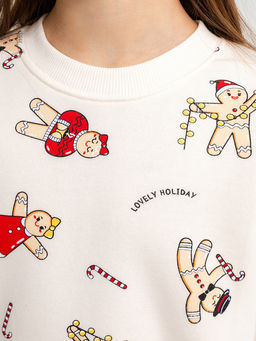 Джемпер для девочек молочный с печеньем - Mark formelle фото 5