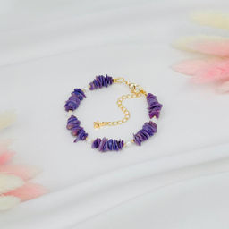 Браслет из Чароита и Жемчуга 16 см + - Радуга самоцветов фото 2